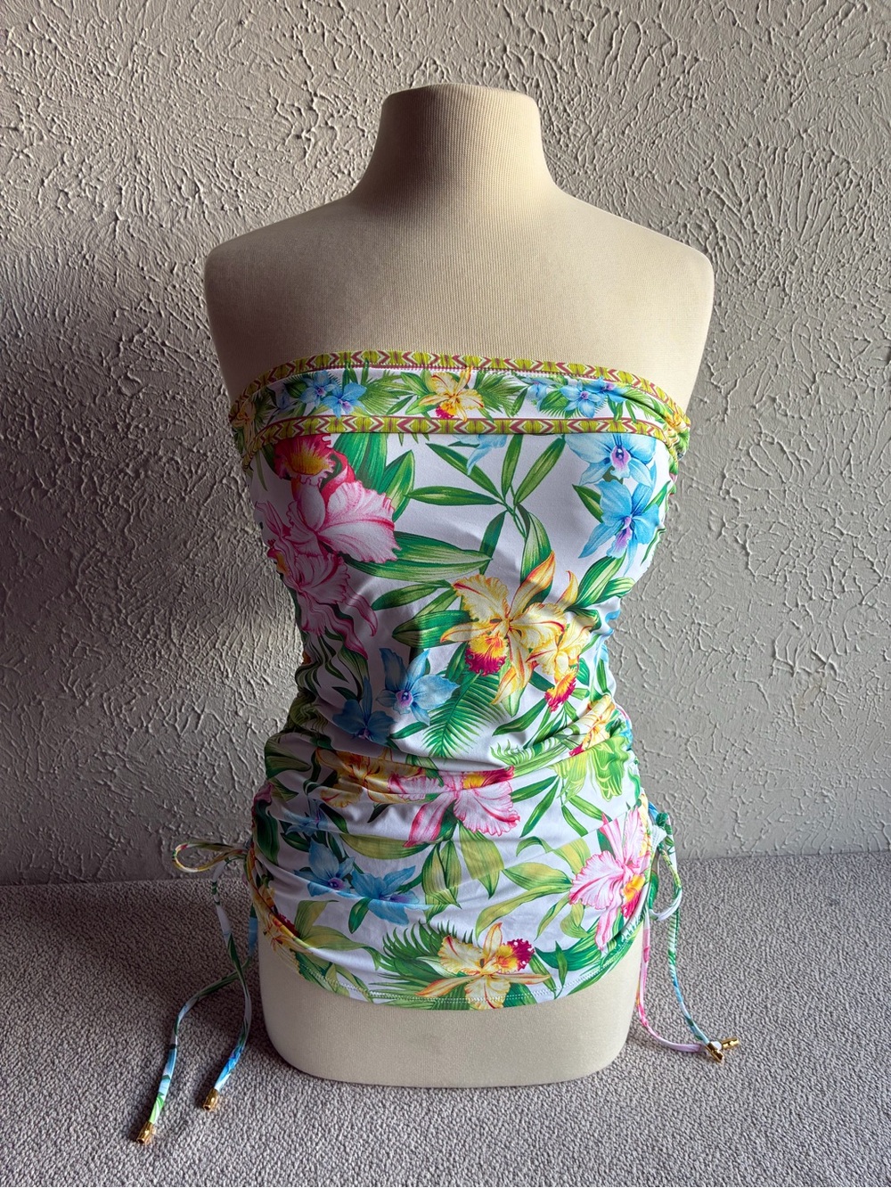 Tommy Bahama Multicolor Floral Strapless One-Piece - White Base